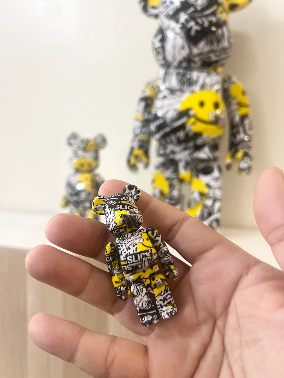 1000% 400% 100% HAPPY OG SAN BEARBRICK AND 16" X 16" PRINT SET