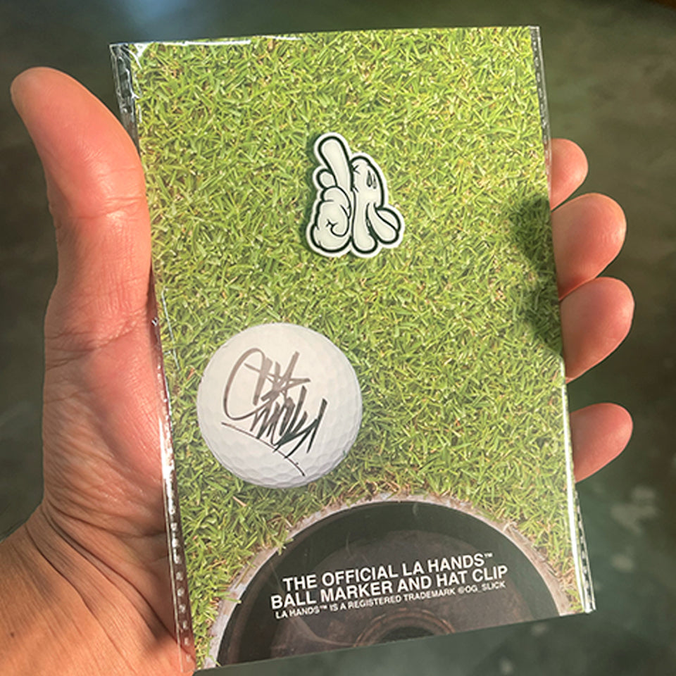LA HANDS GOLF MARKER AND CLIP: WHITE